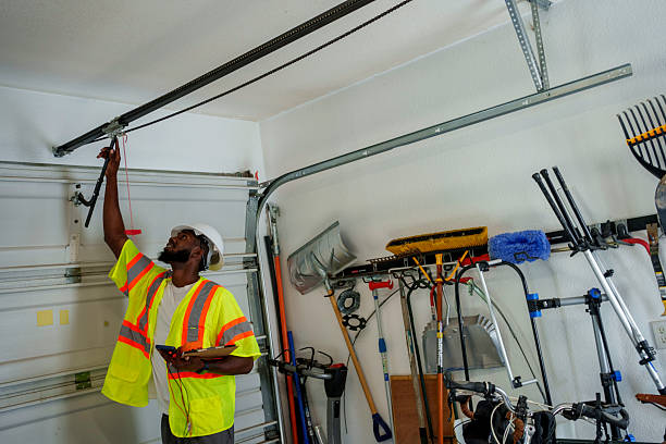 Professional Garage Door Panel Replacement technician working in Agua Dulce, TX